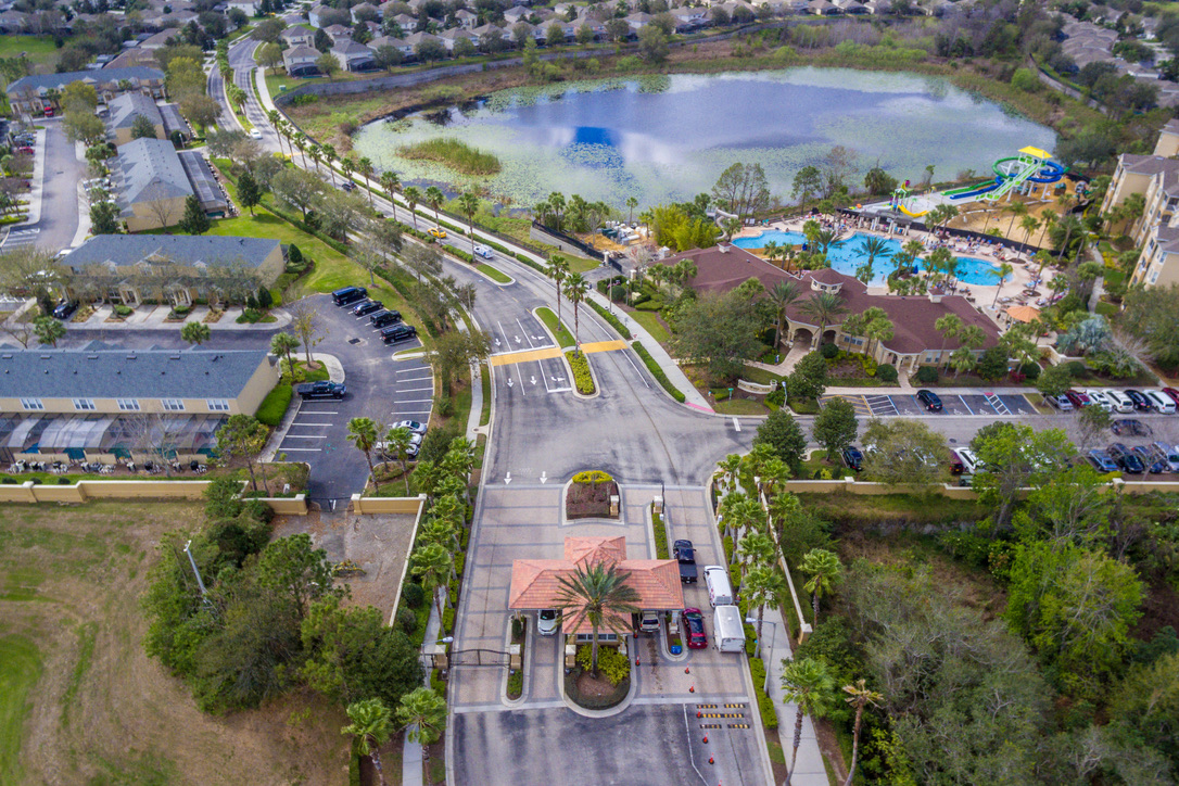 Aerial view of the Windsor Hills entrance