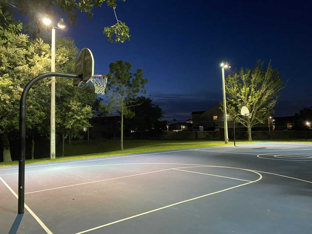 Illuminated basketball court